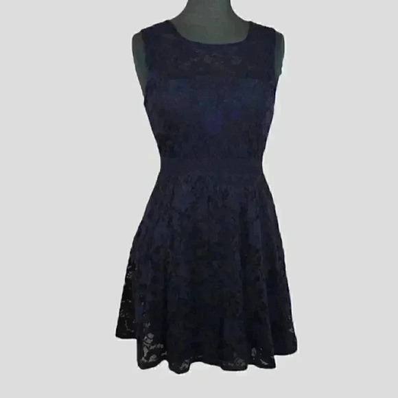 Garage navy blue ladies sleeveless scoop neck dress MEDIUM - Picture 1 of 12